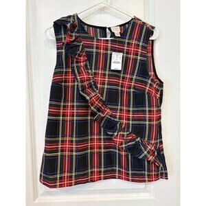 JCrew Women’s Tartan Plaid Ruffle Tank Top Size 8